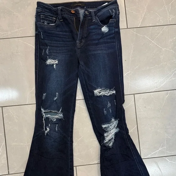 Flying Monkey Dark Blue Flare Jeans - Picture 2 of 3